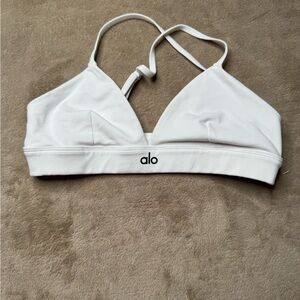 ALO Yoga White Strappy Triangle Bralette